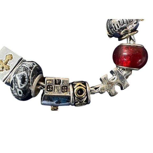 set of charm bracelets  similar to Pandora lots of charms - Picture 10 of 13